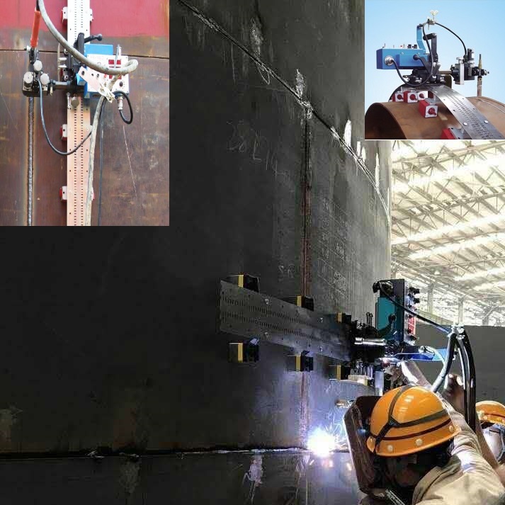 Portable Steel Plate Arc CO2 Tank Welding Machine with Flexible Rails Track Stock Available