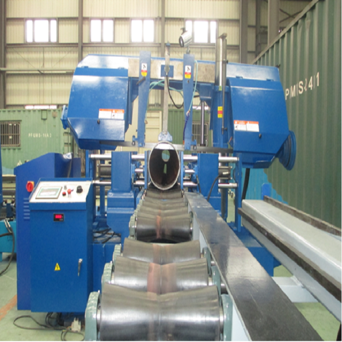 horizontal pipe band SAW cutting machine for alloy steel gas plant